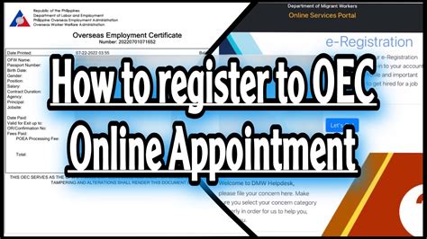 oec appointment bacolod|POEAOnlineServices.